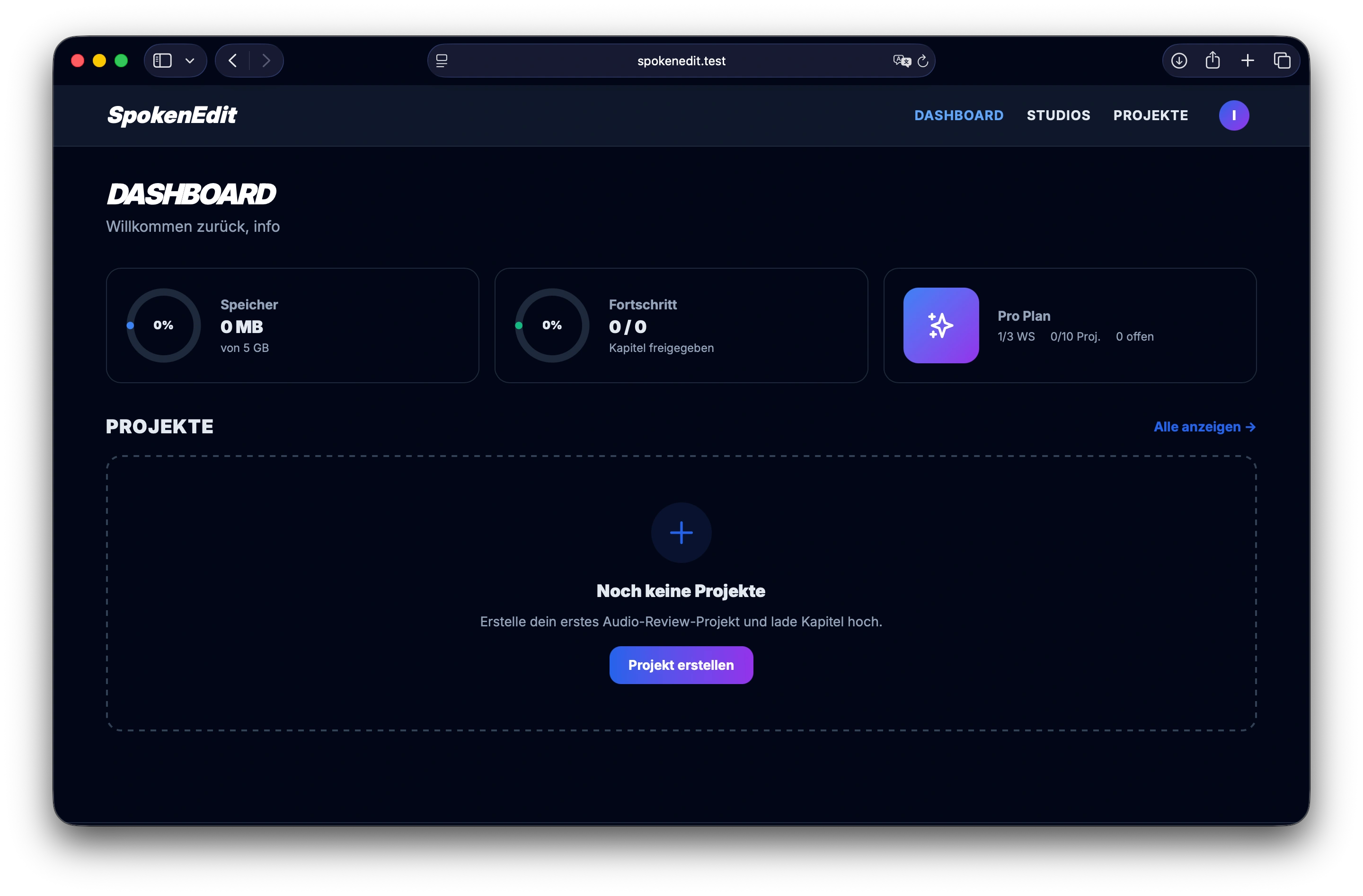 SpokenEdit Dashboard